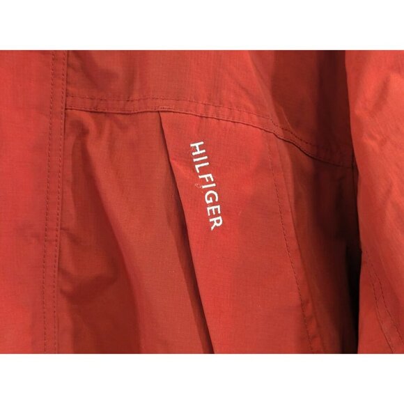 Tommy Hilfiger Red Front Pocket Jacket Polyester Fleece Lining Mens Size Large - Picture 3 of 16